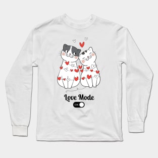 Couple of cats love mode Long Sleeve T-Shirt